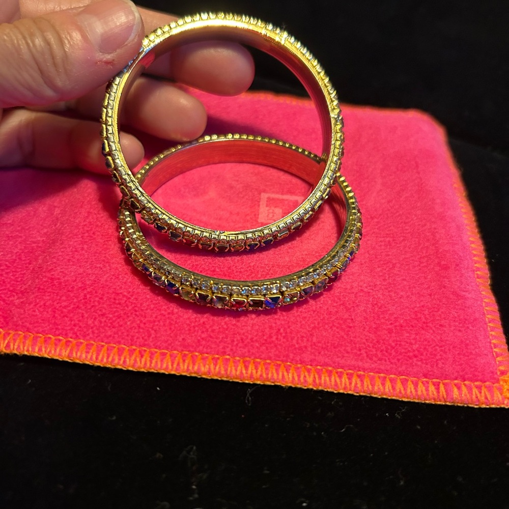 Colorful Gemstone Gold Bangles - Picture 2 of 3